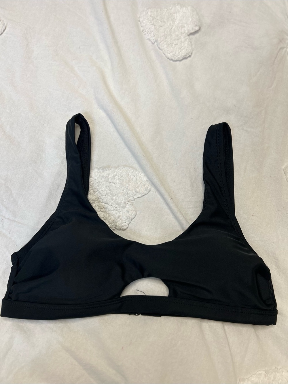 Black Scoop-Front Bikini Top